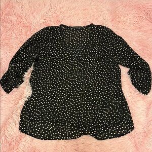 West Kei Black Polka Dot Women's Top from Stitch Fox Sz Sm